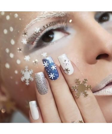 FRCOLOR 3 Boxes Christmas Nail Art Stickers 3D Glitter Snowflake Nail Decal White Nail Sequins Stickers Shining Flakes Manicure Decor for Girls Kids DIY Supplies - Buy Online on GoSupps.com