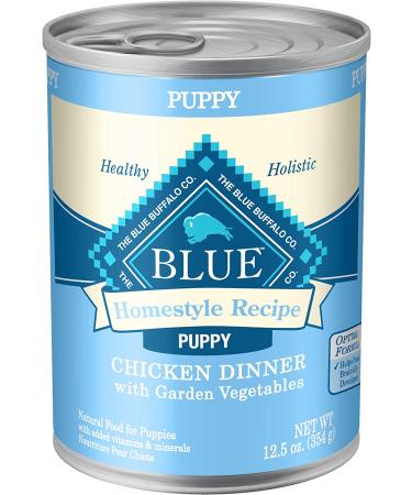 Blue Buffalo Homestyle Recipe Natural Puppy Wet Dog Food - Chicken - 12.5oz Can (Pack of 12) - Buy Online on GoSupps.com