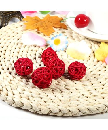 20 Decorative Red Rattan Balls - Perfect for Ornaments Bowl Fillers Weddings & Christmas - Pet-Friendly - Buy Online on GoSupps.com