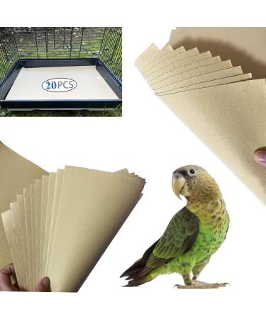 20PCS Bird Cage Liner Papers,Gravel Paper for Bird Cage,17x11 Inch Cuttable Gravel Liner Sea Sand Paper Pet Animal Cages Cushion Great for Hard-Billed Birds Parrot | Clean & Aids in Digestion