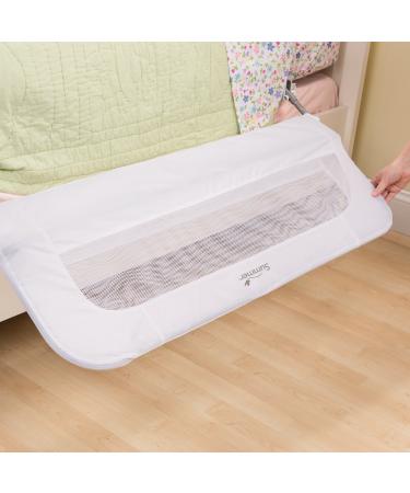 Summer Single Fold Safety Bedrail - White Metal and Fabric Bedrail for Toddlers - 42.5 Long - Fits Twin, Full, Queen Beds - Accommodates Thick Mattresses - Buy Online on GoSupps.com