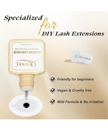 QUEWEL 10ml Black Cluster Lash Glue for DIY Lash Extensions - Long-Lasting & Irritation-Free - Buy Online on GoSupps.com