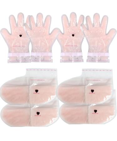 Gants de traitement la paraffine 2 paires de gants d' pilation la paraffine et 2 paires de couvre-pieds en cire de (Ros )