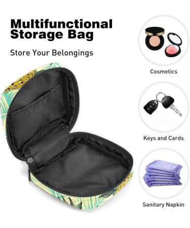 Multi-Colored Pineapple Leaf Sanitary Napkin Storage Bag - Portable Period Pouch for Women & Teen Girls - Buy Online on GoSupps.com