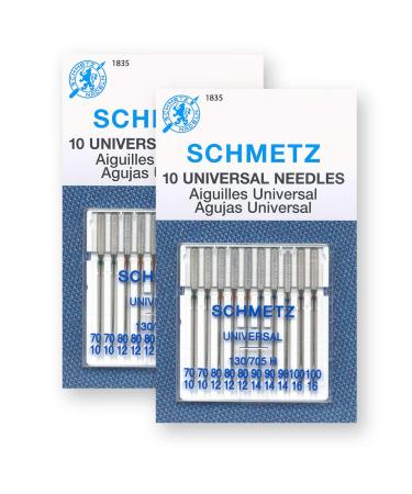 20 Schmetz Universal Sewing Machine Needles - Assorted Sizes - 2 Cards - Buy Online on GoSupps.com