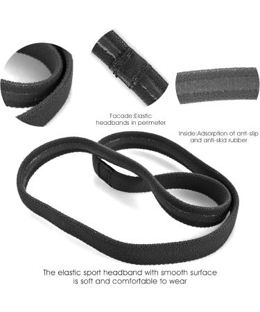 Wllhyf Non-Slip Elastic Sports Headbands - 4 Pieces Moisture-Wicking Hair Bands for Running & Yoga (Black) - Buy Online on GoSupps.com