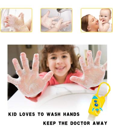 6 PCS Kids Keychain Hand Sanitizer Bottles Carrier Set - 30 ml/1 oz Empty Travel Size, Boys and Girls Gift - Buy Online on GoSupps.com