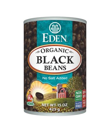 Eden Organic Black Beans No Salt Added - 15 oz (Pack of 6) | Healthy & Delicious - Buy Online on GoSupps.com