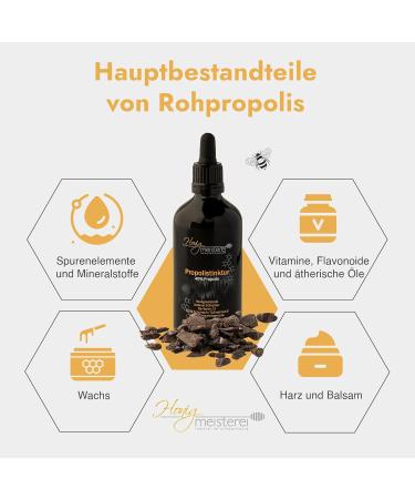 Pure Propolis Tincture 100ml - 40% Natural Propolis from Black Forest Beekeeping | Additive-Free Drops with Drip Pipette - Buy Online on GoSupps.com