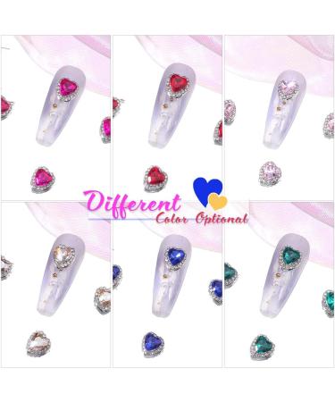 Qiipii 30 Pcs Heart Nail Charms for Nails - Valentine's Day 3D Rhinestones in 6 Colors - Love Crystal Diamond Alloy Nail Art Jewelry for Acrylic Nails - Wedding Manicure Supplies - Buy Online on GoSupps.com