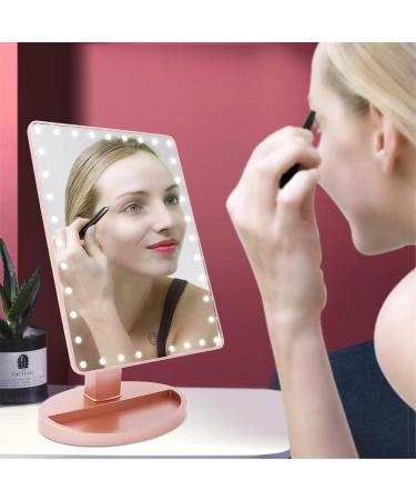 Extra Large LED Lighted Makeup Mirror with 10X Magnification, Touch Screen Dimmable, 360 Rotation - Rose Gold - Buy Online on GoSupps.com