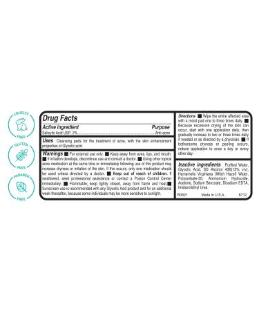 Replenix Gly-Sal Clarifying Acne Pads - Maximum Strength 10% Glycolic & Salicylic Acid Treatment - 60ct Travel Friendly Pads - Buy Online on GoSupps.com