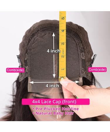 Lace Front Brazilian Human Hair Wig 30 Inch - Natural Color Straight Pre Plucked with Baby Hair - 4x4 Lace Closure Wig for Black Women - Buy Online on GoSupps.com