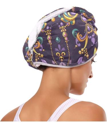 Super Absorbent Hair Drying Towel - 2 Pack Flower Beads Turbans for Quick Drying - Women's Hair Wraps with Button Twist - Buy Online on GoSupps.com