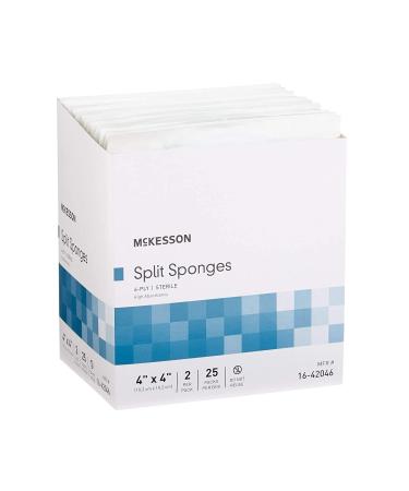 McKesson Split Sponges 4 x 4, 6-Ply High Absorbency Sterile Dressings - 50 Count Bundle (25 Packs of 2) - Buy Online on GoSupps.com