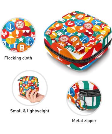 Colorful Summer Elements Menstrual Cup Pouch - Period Bag for Women and Teen Girls - Multi-colored - Buy Online on GoSupps.com