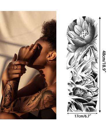 Aresvns Temporary Tattoos for Women, Teen Girls & Kids - 8 Sheets Waterproof Fake Tattoos with Sleeve Flowers Design - Long-Lasting & Realistic - Buy Online on GoSupps.com