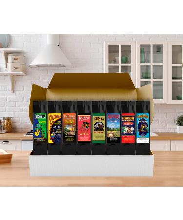 World Coffee Tour Gift Set - 8 Bags, 1.5 oz Each - Global Coffee Sampler Pack - Buy Online on GoSupps.com