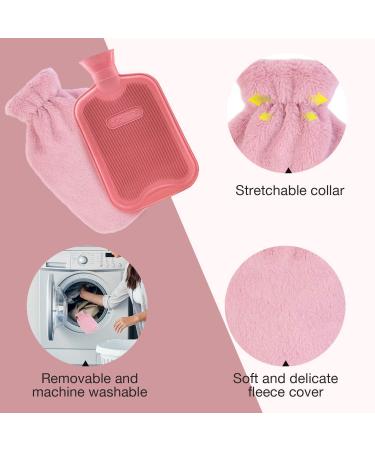 HomeTop Premium Classic Rubber Hot Water Bottle Set - 2L Pink with Faux Fur Cover - Buy Online on GoSupps.com