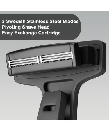 Bearback Back & Body Shaver for Men | Premium Long Reach Folding Handle Triple Blade Pivoting Head - Ergonomic DIY Solution - Buy Online on GoSupps.com