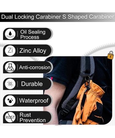 FCSNJH Mini Carabiner Set - 15 Pieces Double Hooks (30mm 40mm 50mm) - Black Small Carabiners for Outdoor & Everyday Use - Buy Online on GoSupps.com