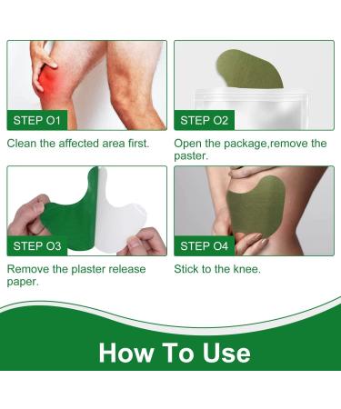 Knee Pain Relief Patches 48 Pcs - Self-Warming Moxibustion Heat Patch for Joint Pain - Neck, Shoulder, Muscle Soreness - Long Lasting Relief - Buy Online on GoSupps.com