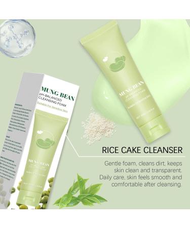 Mung Bean Foam Cleanser pH-Balanced Purifying Face Wash Gently Cleanses Excess Oil & Dirt for Smooth Refreshed Skin Daily Facial Cleanser for Oily & Combination Skin - Buy Online on GoSupps.com