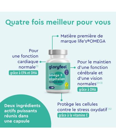 Vegan Patented Omega 3 2000mg Vegetable Algae Oil & Vitamin E Source of Fatty Acids DHA 600mg + EPA 300mg Cardiac Brain and Vision Health 60 Plant-Based Capsules No Additives - Buy Online on GoSupps.com