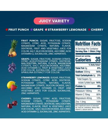 DripDrop Hydration - Electrolyte Powder Packets - Pi a Colada Mango A a Passion Fruit Watermelon Berry Lemon Orange Fruit Punch Grape Strawberry Lemonade Cherry - 48 Count - Buy Online on GoSupps.com