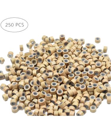Yamel Micro Links Bead Hair Extensions Rings Natural Blonde 250 Pieces 5mm Silicone Lined Beads for Human Hair Extensions - Buy Online on GoSupps.com
