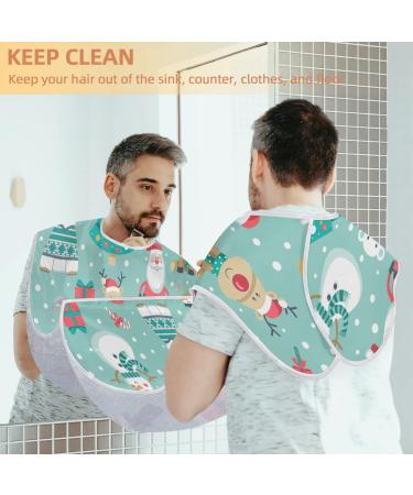 Merry Christmas Pattern Beard Bib Apron - Waterproof Hair Catcher for Men | Perfect Grooming Gift with Suction Cups - Buy Online on GoSupps.com