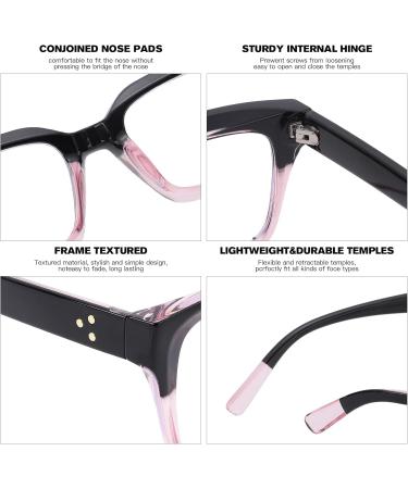 Per Acme Blue Light Filter Glasses | Unisex Anti-Reflective Computer Glasses | Large Frame B8 Black Pink 50mm - Buy Online on GoSupps.com