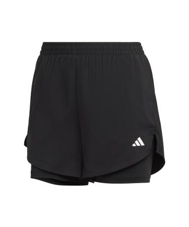adidas Female Adult Short Aeroready Made for Training Minimal Two-in-one Shorts S Black/White