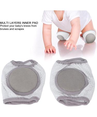 Baby Knee Crawling Pads - Unisex Cotton Elastic Knee Protection for Infants - Grey - Buy Online on GoSupps.com