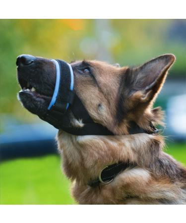 Gentle Muzzle Guard for Dogs - Prevents Biting and Unwanted Chewing Safely New Secure Comfort Fit - Soft Neoprene Padding No More Chafing Included Training Guide Helps Build Bonds with Pet (L Blue) Blue L (Pack of 1) - Buy Online on GoSupps.com