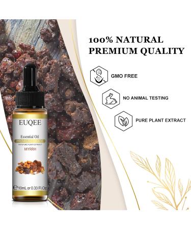 EUQEE Myrrh Essential Oil 10ml - Pure & Natural Aromatherapy Oil for Diffusers and Candle Making - Buy Online on GoSupps.com