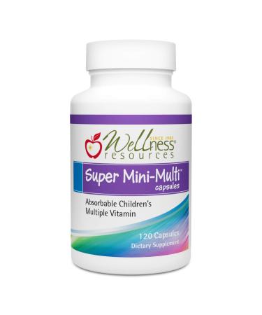 Wellness Resources Super Mini-Multi - Children's Multivitamin Swallowable Capsules with Methyl Folate  Methyl B12 and Coenzyme B Vitamins for Growth  Focus  Brain Health (120 Capsules)