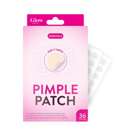 Pimple Patch | Essentials - Glow Cosmetics - 36 Hydrocolloid Patches by Glow Cosmetics Day & Night Time Spot Treatment Pimple Stickers for Acne