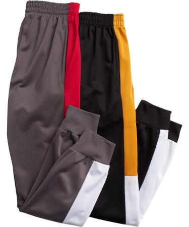 Quad Seven Boys' Sweatpants 4-Pack Tricot Jogger Track Pants (Size 4-18) - Black/Navy/Charcoal - Ages 16-18 - Buy Online on GoSupps.com