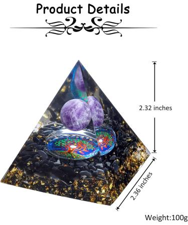 Buy Go Anconite Pyramid Orgonite Crystal - Amethyst Reiki Healing Stone for Positive Energy & Chakra Meditation Decoration - Buy Online on GoSupps.com