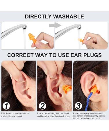 200 Pairs Ear Plugs Reusable Silicone Earplugs with Cord Sleeping Individually Wrapped Hearing Protection Noise Cancelling Earplugs for Work Construction Shooting Sports(Blue Orange) - Buy Online on GoSupps.com