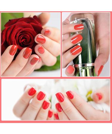 Gel Nail Stickers Cuttable Semi Cured Gel Nail Strips Self-Adhesive Full Nail Wraps Nail Polish Stickers Bright Red Semi Cured Gel Nails - Buy Online on GoSupps.com