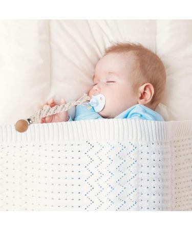 Iospkkio Handmade 3-Pack Pacifier Clips with Wooden Clips | Braided Cotton Baby Holders | Perfect for Boys & Girls | Ideal Birthday Gift - Buy Online on GoSupps.com