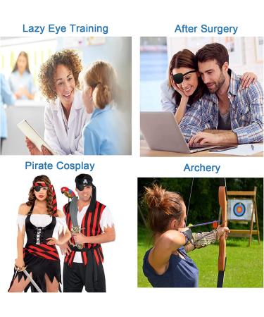RIKEYO Adult & Kids Eye Patch - Soft & Adjustable Lazy Eye Cover for Pirate/Cosplay - Black - Buy Online on GoSupps.com