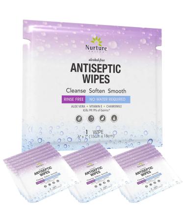 Antibacterial Hand & Body Sanitizing Bathing Wipes (120 Pack) | Extra Large Alcohol Free Disposable Antiseptic Adult Sponge Bath Cleansing Wipes - No Shower or Rinse - Individual Single Travel Wipes