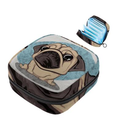 Storage bags for women's bandages cute pug portable menstrual deposits panty liners tampons women's bandages storage holder for women school office