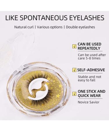 2 Pairs Self Adhesive Eyelashes Reusable Eyelashes Fake Eyelashes without Glue for Women and Girls (W03-2 Paired) - Buy Online on GoSupps.com