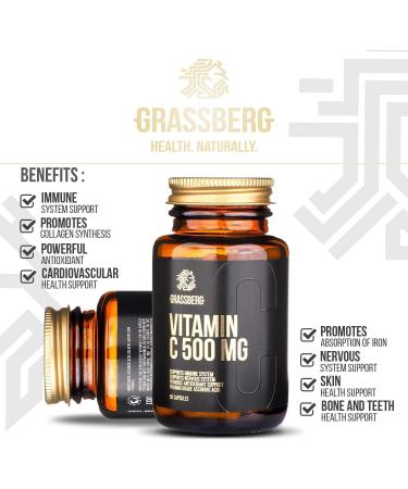 SIA GRASSBERG Grassberg Vitamin C 500mg 60 Capsules Ongearomatiseerd 60 capsules - Buy Online on GoSupps.com