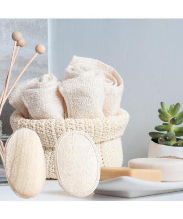 3 Pieces Natural Luffa Sponge Set - Loofah Body Brush for Deep Skin Cleaning | Spa Shower Essential for Women & Men - Buy Online on GoSupps.com