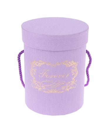 Candy Box 165 * 120mm Round Flower Paper Boxes Lid Hug Bucket Florist Gift Packaging Box Gift Candy Bar Boxes Party Wedding Supply (Color : Red 165x120mm) (Size : Purple 165x120mm)